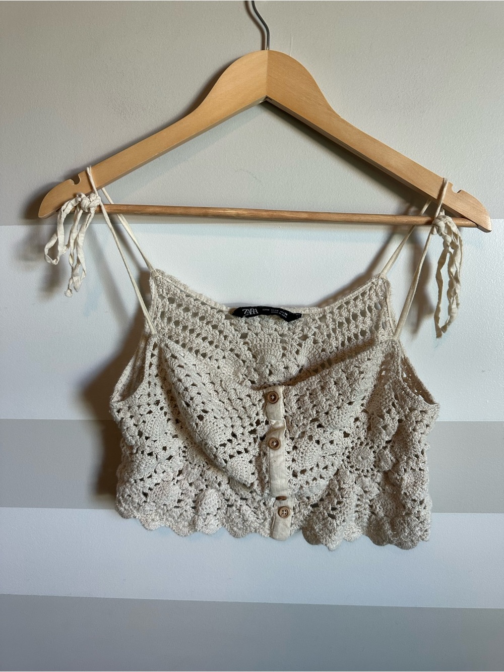 ZARA cream Crochet Tank Top - Picture 3 of 4
